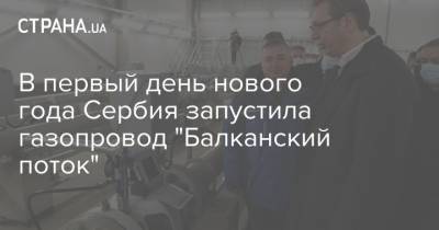 Александр Вучич - Александр Боцан-Харченко - В первый день нового года Сербия запустила газопровод "Балканский поток" - strana.ua - Турция - Болгария - Сербия
