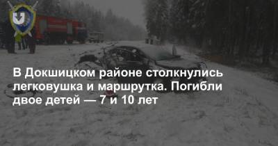 В Докшицком районе столкнулись легковушка и маршрутка. Погибли двое детей — 7 и 10 лет - news.tut.by - Минск - Витебск - Витебская обл.