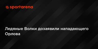 Ледяные Волки дозаявили нападающего Орлова - sportarena.com - Мариуполь - Липецк