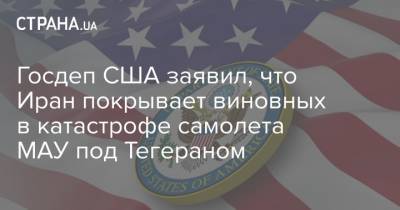 Госдеп США заявил, что Иран покрывает виновных в катастрофе самолета МАУ под Тегераном - strana.ua - США - Иран - Тегеран
