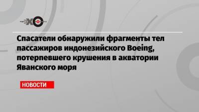 Спасатели обнаружили фрагменты тел пассажиров индонезийского Boeing, потерпевшего крушения в акватории Яванского моря - echo.msk.ru - Индонезия - Джакарта
