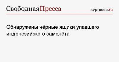 Обнаружены чёрные ящики упавшего индонезийского самолёта - svpressa.ru - Индонезия - Джакарта