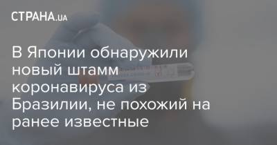 В Японии обнаружили новый штамм коронавируса из Бразилии, не похожий на ранее известные - strana.ua - Англия - Япония - Бразилия - Юар