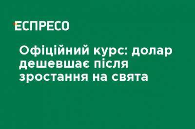 Официальный курс: доллар дешевеет после роста на праздники - ru.espreso.tv
