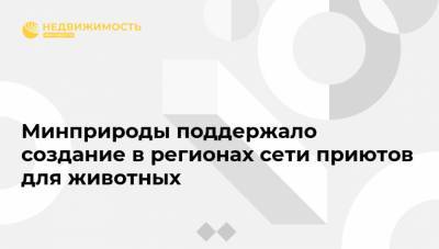 Владимир Бурматов - Минприроды поддержало создание в регионах сети приютов для животных - realty.ria.ru - Москва - Россия