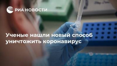 Ученые нашли новый способ уничтожить коронавирус - ria.ru - Россия - Узбекистан - Екатеринбург - Уральск