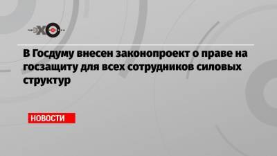 Василий Пискарев - Александр Хинштейн - В Госдуму внесен законопроект о праве на госзащиту для всех сотрудников силовых структур - echo.msk.ru