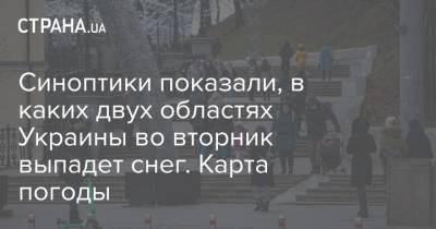 Синоптики показали, в каких двух областях Украины во вторник выпадет снег. Карта погоды - strana.ua - Киев - Львов - Запорожская обл. - Херсонская обл.
