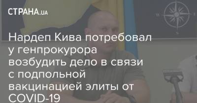 Илья Кива - Ирина Венедиктова - Нардеп Кива потребовал у генпрокурора возбудить дело в связи с подпольной вакцинацией элиты от COVID-19 - strana.ua