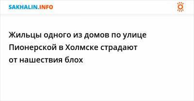 Жильцы одного из домов по улице Пионерской в Холмске страдают от нашествия блох - sakhalin.info - Холмск