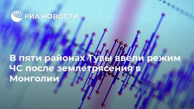 В пяти районах Тувы ввели режим ЧС после землетрясения в Монголии - ria.ru - Красноярск - респ.Тыва - Монголия - Кызыл