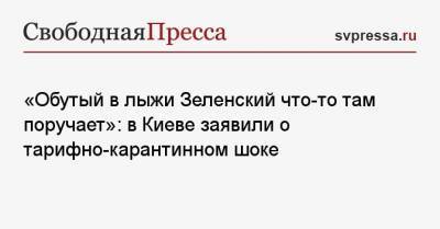 Володимир Зеленський - «Обутый в лыжи Зеленский что-то там поручает»: в Киеве заявили о тарифно-карантинном шоке - svpressa.ru - Киев