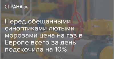 Перед обещанными синоптиками лютыми морозами цена на газ в Европе всего за день подскочила на 10% - strana.ua - Испания