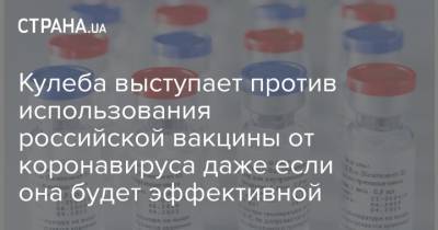 Кирилл Дмитриев - Максим Степанов - Дмитрий Кулеба - Кулеба выступает против использования российской вакцины от коронавируса даже если она будет эффективной - strana.ua - Харьков