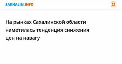 На рынках Сахалинской области наметилась тенденция снижения цен на навагу - sakhalin.info - Сахалинская обл. - Южно-Сахалинск - Поронайск