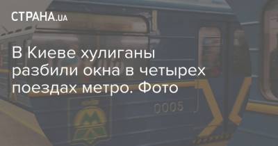 В Киеве хулиганы разбили окна в четырех поездах метро. Фото - strana.ua - Киев - Николаев