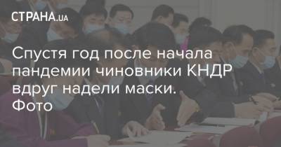 Ким Ченын - Спустя год после начала пандемии чиновники КНДР вдруг надели маски. Фото - strana.ua - Южная Корея - КНДР - Корея