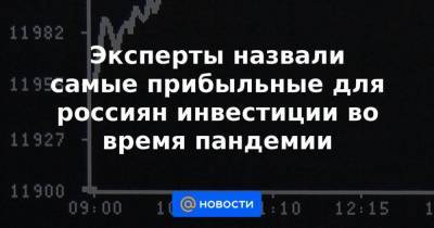 Эксперты назвали самые прибыльные для россиян инвестиции во время пандемии - smartmoney.one