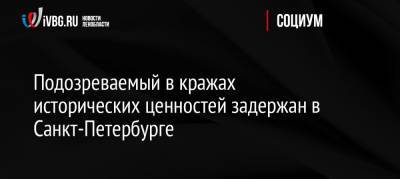 Ирина Волк - Подозреваемый в кражах исторических ценностей задержан в Санкт-Петербурге - ivbg.ru - Россия - Санкт-Петербург - район Центральный - р-н Выборгский
