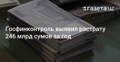 Госфинконтроль выявил растрату 246 млрд сумов за год - gazeta.uz