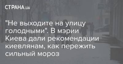 "Не выходите на улицу голодными". В мэрии Киева дали рекомендации киевлянам, как пережить сильный мороз - strana.ua - Киев