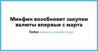 Минфин возобновит закупки валюты впервые с марта - forbes.ru
