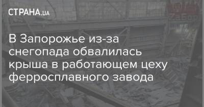 В Запорожье из-за снегопада обвалилась крыша в работающем цеху ферросплавного завода - strana.ua - Львов - Одесса - Харьков - Запорожье