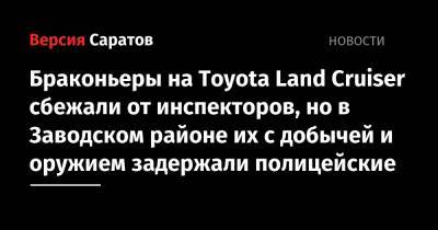 Браконьеры на Toyota Land Cruiser сбежали от инспекторов, но в Заводском районе их с добычей и оружием задержали полицейские - nversia.ru - Саратов - Волгоград