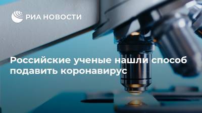 Российские ученые нашли способ подавить коронавирус - ria.ru - Москва - США - Бразилия