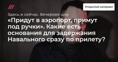 Алексей Добрынин - «Придут в аэропорт, примут под ручки». Какие есть основания для задержания Навального сразу по прилету? - tvrain.ru