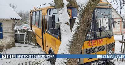 Фотофакт. В Брестском районе в аварию попал школьный автобус с детьми - naviny.by - район Брестский - Брест