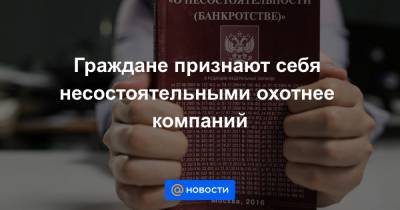Граждане признают себя несостоятельными охотнее компаний - news.mail.ru
