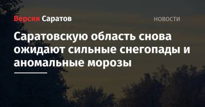 Саратовскую область снова ожидают сильные снегопады и аномальные морозы - nversia.ru - Саратовская обл. - Саратов