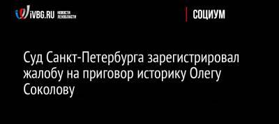 Олег Соколов - Сергей Лукьянов - Суд Санкт-Петербурга зарегистрировал жалобу на приговор историку Олегу Соколову - ivbg.ru - Россия - Санкт-Петербург