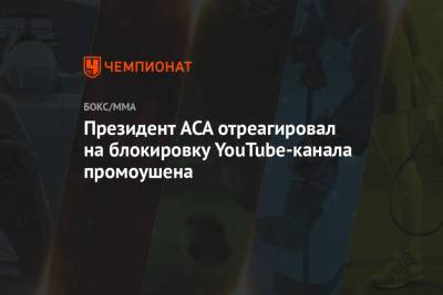 Алексей Яценко - Президент ACA отреагировал на блокировку YouTube-канала промоушена - championat.com - США