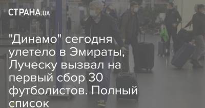 Мирча Луческу - "Динамо" сегодня улетело в Эмираты, Луческу вызвал на первый сбор 30 футболистов. Полный список - strana.ua - Эмираты - Луческ