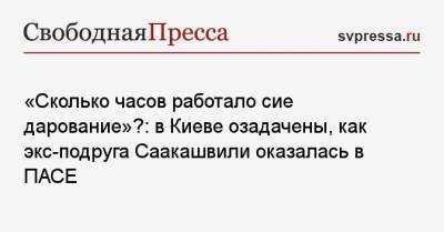Михаил Саакашвили - Елизавета Ясько - «Сколько часов работало сие дарование»?: в Киеве озадачены, как экс-подруга Саакашвили оказалась в ПАСЕ - svpressa.ru - Киев - Грузия