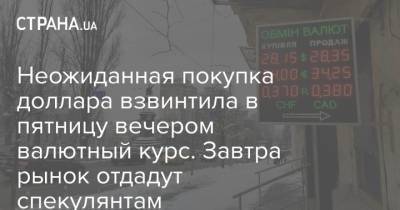 Неожиданная покупка доллара взвинтила в пятницу вечером валютный курс. Завтра рынок отдадут спекулянтам - strana.ua