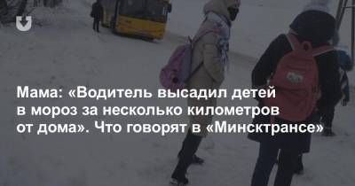 Мама: «Водитель высадил детей в мороз за несколько километров от дома». Что говорят в «Минсктрансе» - news.tut.by - Минск
