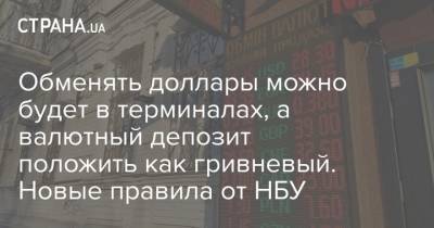 Обменять доллары можно будет в терминалах, а валютный депозит положить как гривневый. Новые правила от НБУ - strana.ua - США