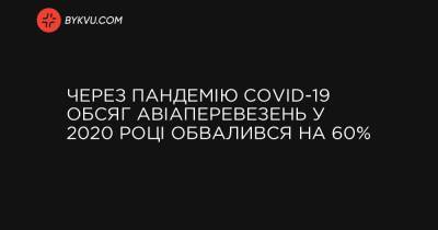 Из-за пандемии COVID-19 объем авиаперевозок в 2020 году обвалился на 60% - bykvu.com