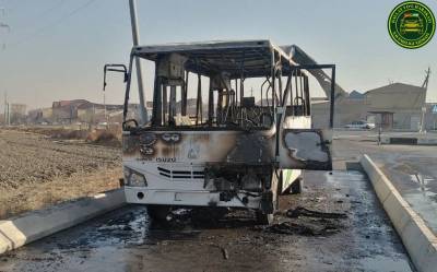 В Бухарской области сгорел автобус, никто не пострадал - podrobno.uz - Узбекистан - Ташкент - Бухарская обл.