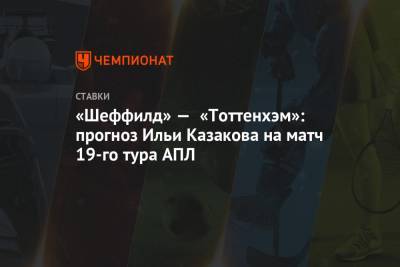 Илья Казаков - «Шеффилд» — «Тоттенхэм»: прогноз Ильи Казакова на матч 19-го тура АПЛ - championat.com