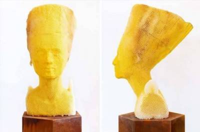 Бюст Нефертити из пчелиного воска - skuke.net - Египет - Голландия - Словакия - Амстердам