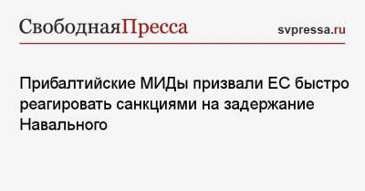 Алексей Навальный - Эдгар Ринкевич - Прибалтийские МИДы призвали ЕС быстро реагировать санкциями на задержание Навального - svpressa.ru - Эстония - Литва - Латвия