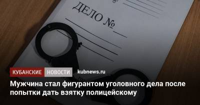 Мужчина стал фигурантом уголовного дела после попытки дать взятку полицейскому - kubnews.ru - Сочи - Туапсе