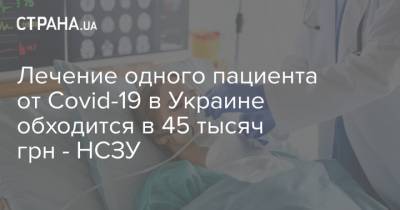Лечение одного пациента от Covid-19 в Украине обходится в 45 тысяч грн - НСЗУ - strana.ua