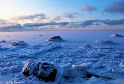 Фотограф показал лунный пейзаж на берегу Финского залива в Сосновом Бору - online47.ru