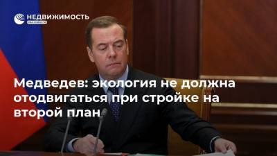 Дмитрий Медведев - Медведев: экология не должна отодвигаться при стройке на второй план - realty.ria.ru - Москва - Строительство