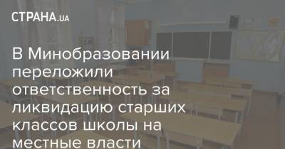 В Минобразовании переложили ответственность за ликвидацию старших классов школы на местные власти - strana.ua